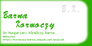 barna kormoczy business card