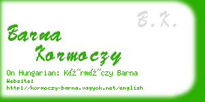 barna kormoczy business card